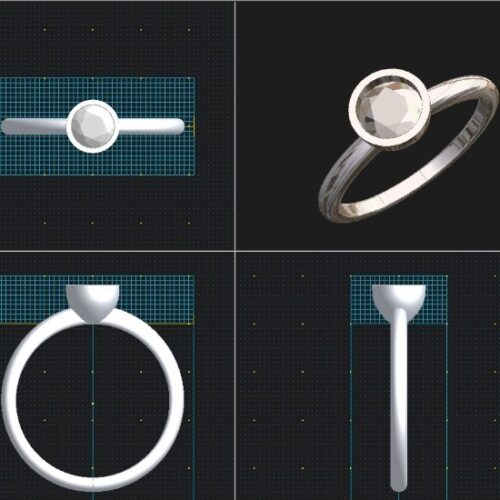立爪ダイヤリングのリフォーム<br>（ダイヤ持ち込みでの婚約指輪の製作も）